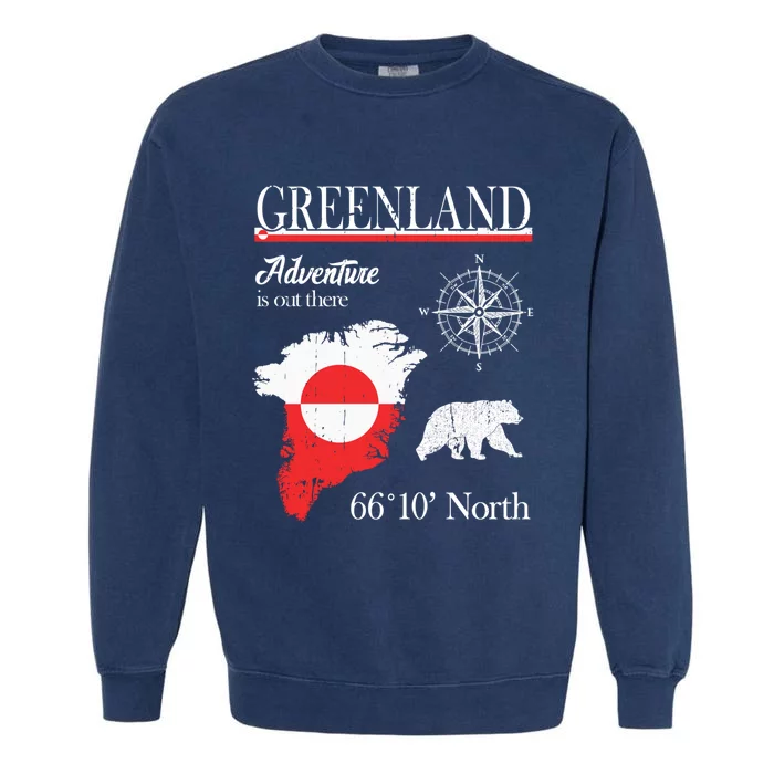 Greenland Adventure Is Out There Greenland Flag Garment-Dyed Sweatshirt