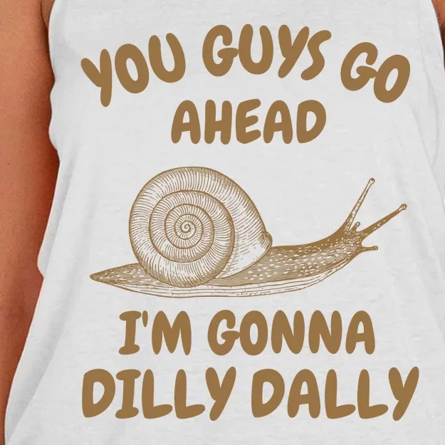 Go Ahead I Am Gonna Dilly Dally • Retro Meme Women's Knotted Racerback Tank