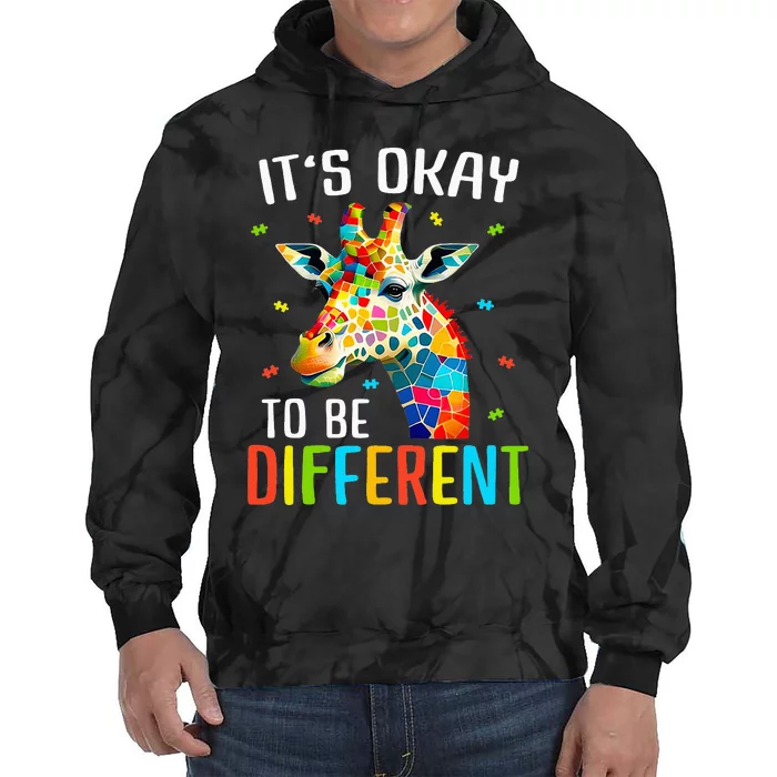 Giraffe Acceptance Its Ok To Be Different Tie Dye Hoodie