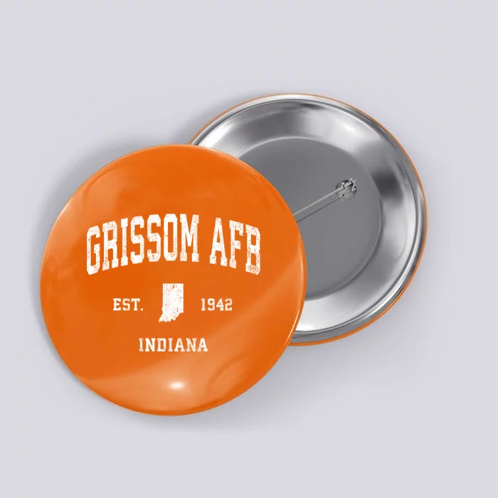 Grissom Afb Indiana In Vintage Athletic Button