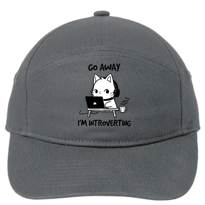 Go Away IM Introverting Funny Cat Design 7-Panel Snapback Hat