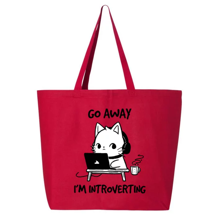 Go Away IM Introverting Funny Cat Design 25L Jumbo Tote