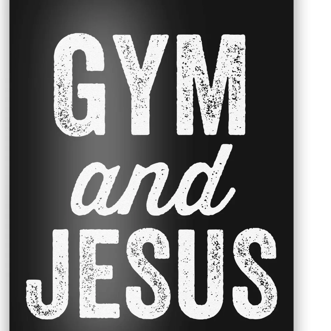 Gym And Jesus Christian Workout Lifting Weights Bodybuilding Poster