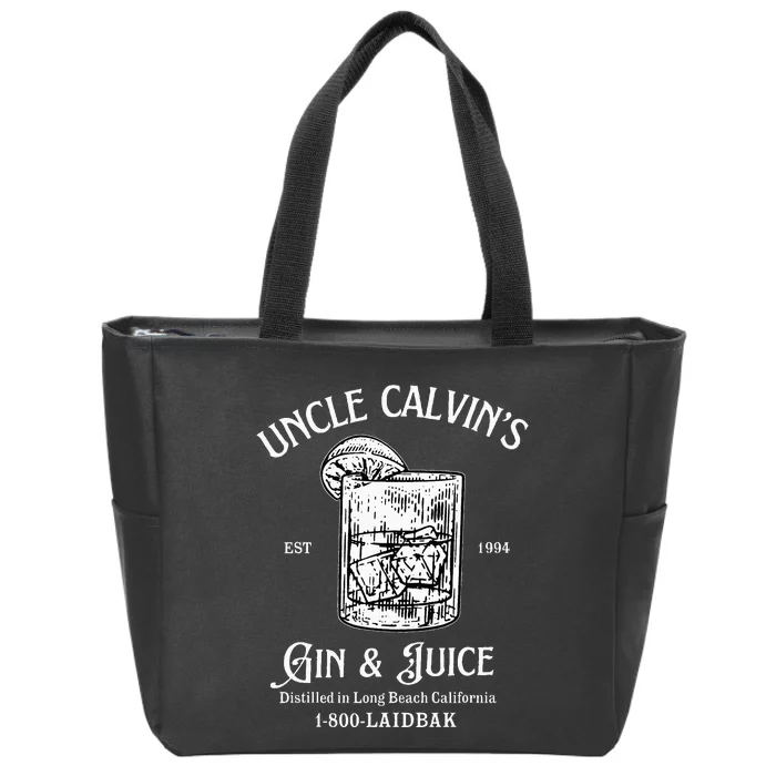 Gin And Juice Est 1994 Distilled In Long Beach California Zip Tote Bag