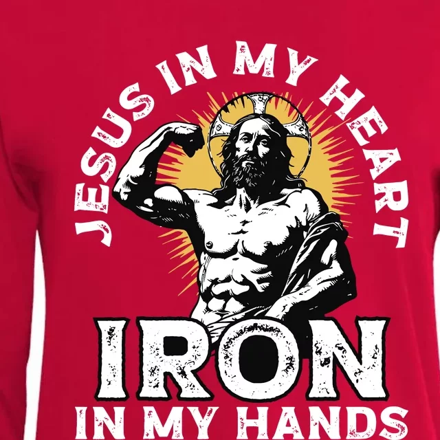 Gym And Jesus Christian Bodybuilder Religious Bodybuilding Womens Cotton Relaxed Long Sleeve T-Shirt