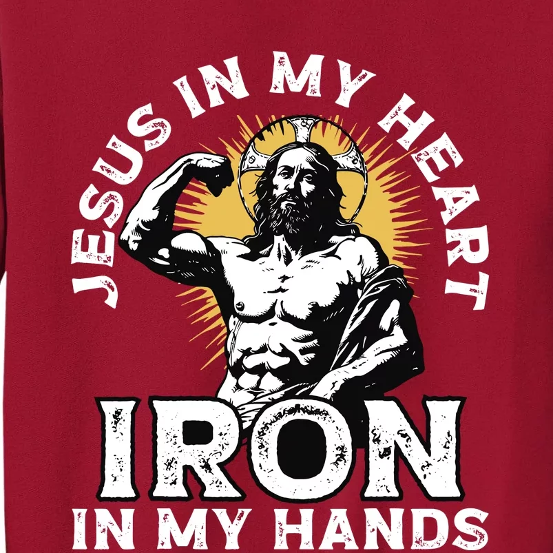 Gym And Jesus Christian Bodybuilder Religious Bodybuilding Tall Sweatshirt