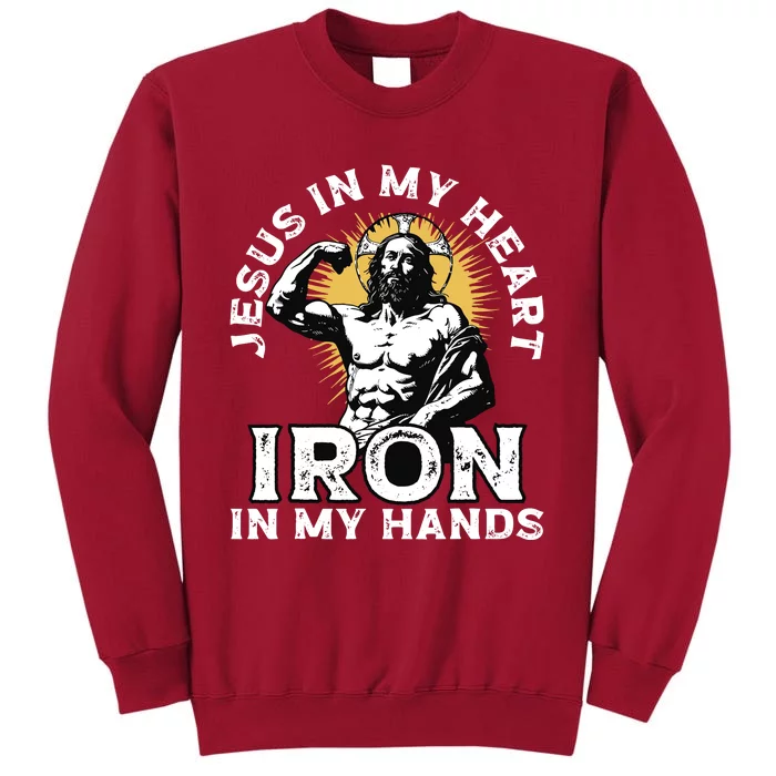 Gym And Jesus Christian Bodybuilder Religious Bodybuilding Tall Sweatshirt