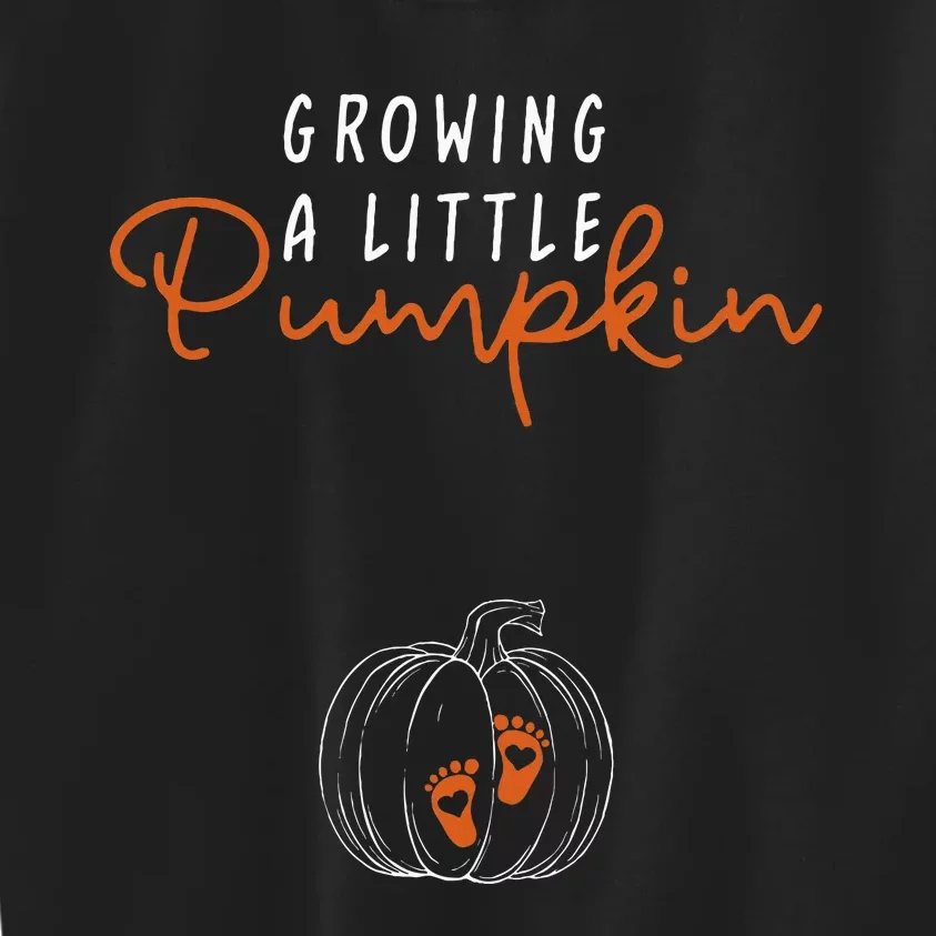 Growing A Little Pumpkin Pregnancy Announcement Thanksgiving Kids Sweatshirt