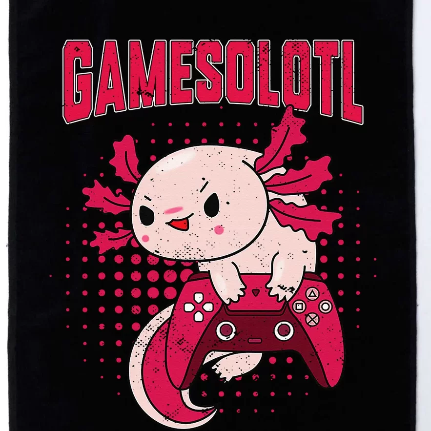 Gamer Axolotl Lover Cute Axolotl Gaming Video Gamer Gifts Platinum Collection Golf Towel