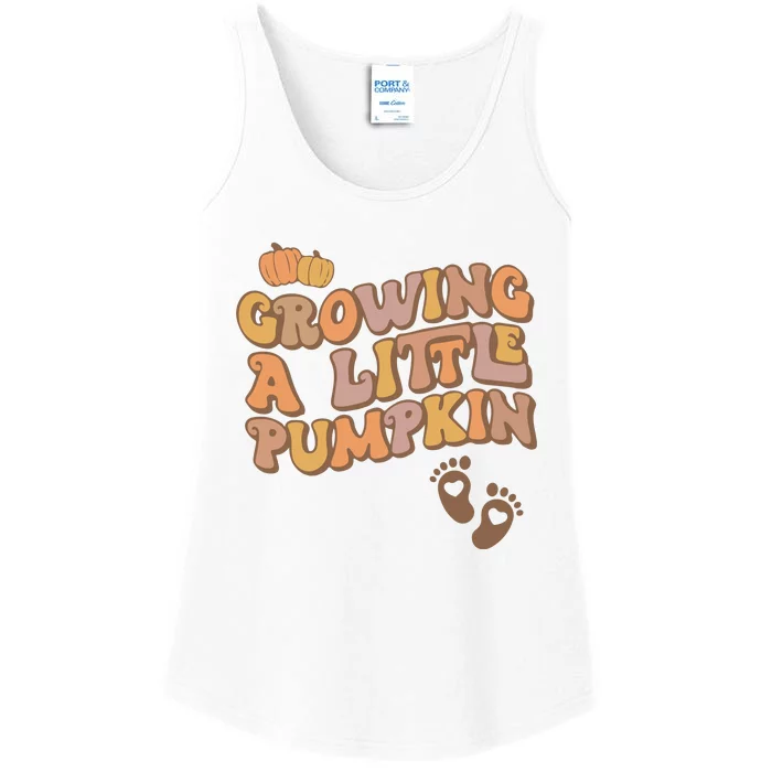 Growing A Little Pumpkin Thanksgiving Pregnancy Ladies Essential Tank