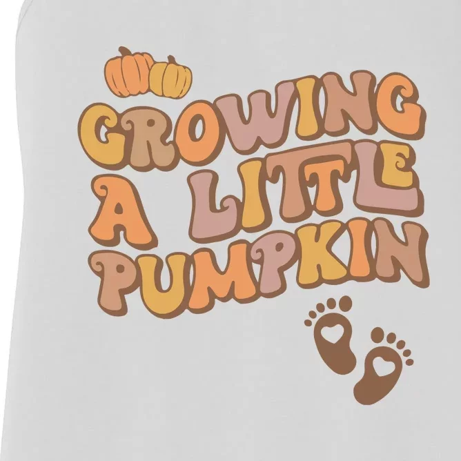 Growing A Little Pumpkin Thanksgiving Pregnancy Women's Racerback Tank