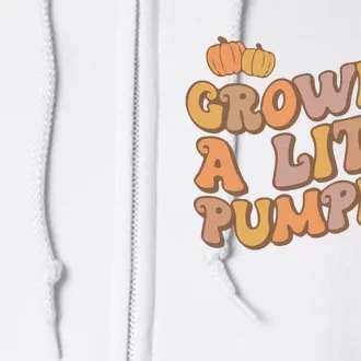 Growing A Little Pumpkin Thanksgiving Pregnancy Full Zip Hoodie