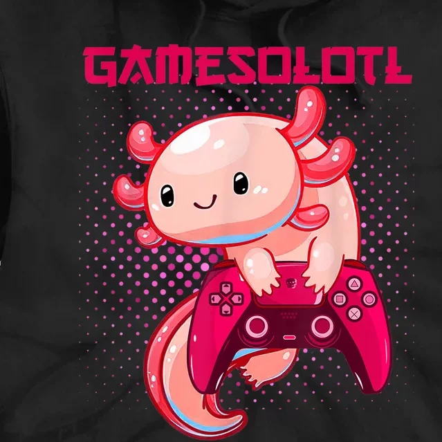 Gamer Axolotl Lover Cute Axolotl Gaming Video Gamer Gifts Tie Dye Hoodie