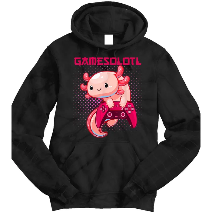 Gamer Axolotl Lover Cute Axolotl Gaming Video Gamer Gifts Tie Dye Hoodie