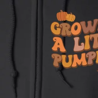 Growing A Little Pumpkin Thanksgiving Pregnancy Announcement Full Zip Hoodie