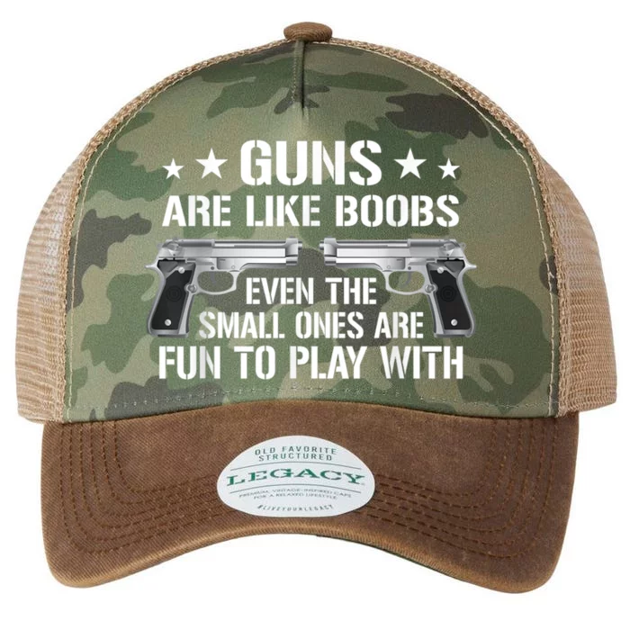 Guns Are Like Boobs Mens Funny Gun Titties Joke Pistol Legacy Tie Dye Trucker Hat