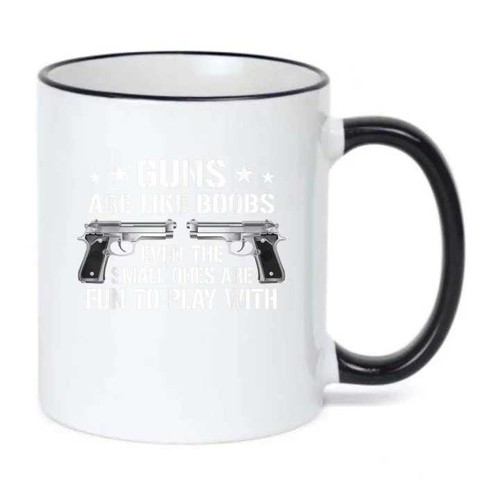 Guns Are Like Boobs Mens Funny Gun Titties Joke Pistol Black Color Changing Mug