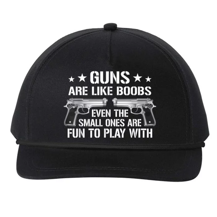 Guns Are Like Boobs Mens Funny Gun Titties Joke Pistol Snapback Five-Panel Rope Hat