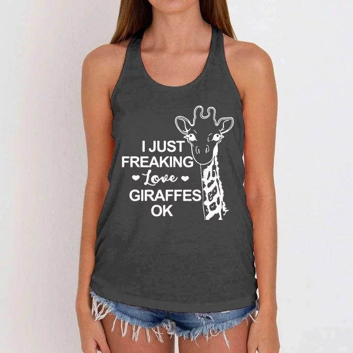 Giraffe Animal Lover Women's Knotted Racerback Tank