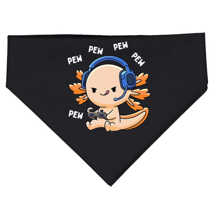 Gamer Axolotl Lover Cute Axolotl Gaming Video Gamer Gifts USA-Made Doggie Bandana