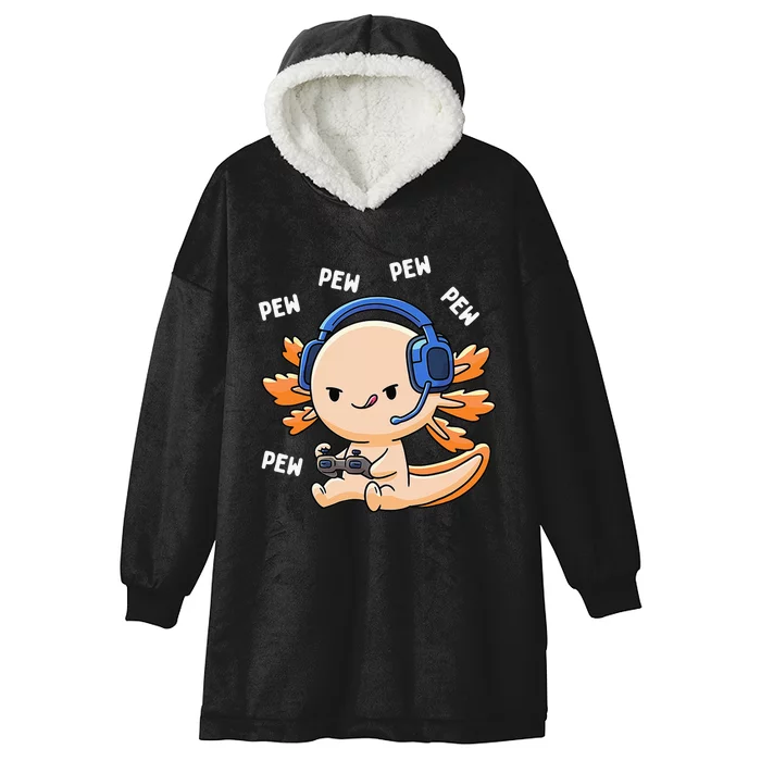 Gamer Axolotl Lover Cute Axolotl Gaming Video Gamer Gifts Hooded Wearable Blanket