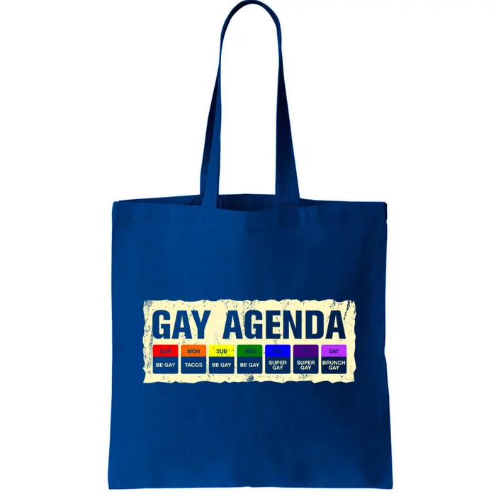 Gay Agenda Lgbtq Pride Month Lgbt Community Rainbow Sayings Meaningful Gift Tote Bag