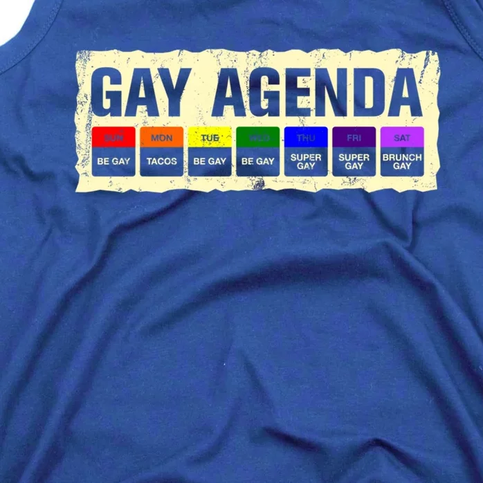 Gay Agenda Lgbtq Pride Month Lgbt Community Rainbow Sayings Meaningful Gift Tank Top