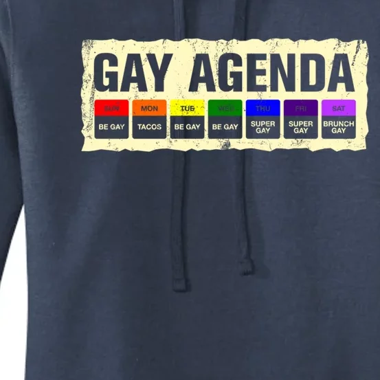 Gay Agenda Lgbtq Pride Month Lgbt Community Rainbow Sayings Meaningful Gift Women's Pullover Hoodie