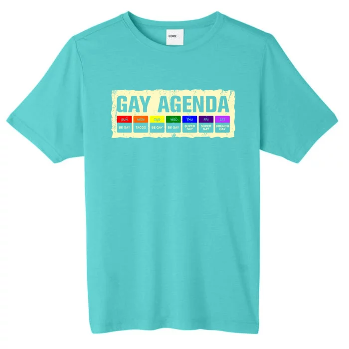 Gay Agenda Lgbtq Pride Month Lgbt Community Rainbow Sayings Meaningful Gift ChromaSoft Performance T-Shirt