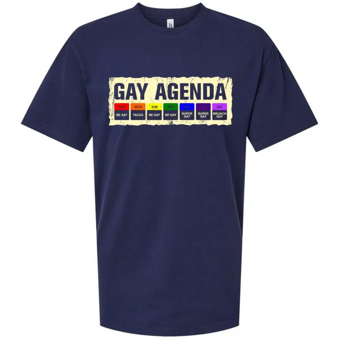 Gay Agenda Lgbtq Pride Month Lgbt Community Rainbow Sayings Meaningful Gift Sueded Cloud Jersey T-Shirt