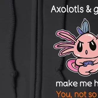 Gamer Axolotl Lover Cute Axolotl Gaming Video Gamer Gift Full Zip Hoodie