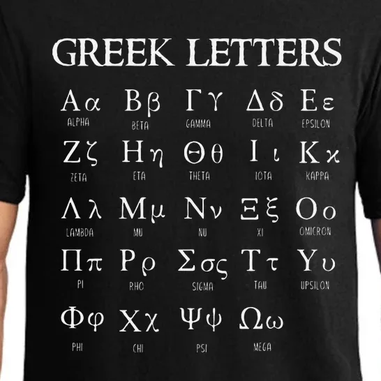 Greek Alphabet Letters Alpha To Omega Pajama Set