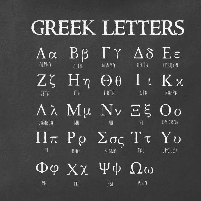 Greek Alphabet Letters Alpha To Omega Zip Tote Bag