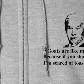 Goats Are Like Mushrooms Funny Joe Biden Quote Full Zip Hoodie