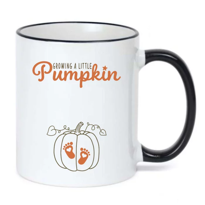 Growing A Little Pumpkin Pregnancy Thanksgiving Black Color Changing Mug