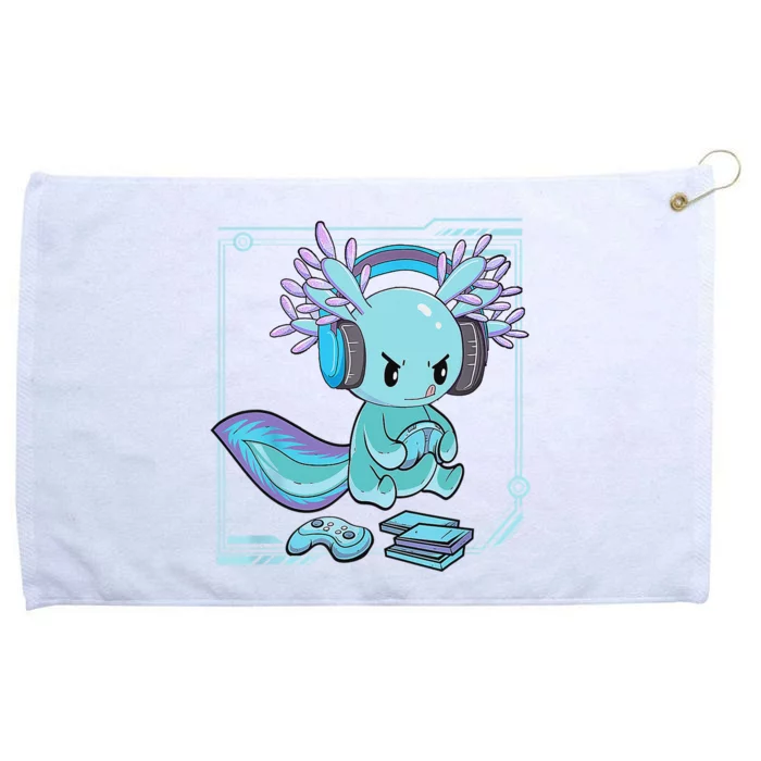 Gamer Axolotl Lover Cute Axolotl Gaming Video Gamer Gifts Grommeted Golf Towel