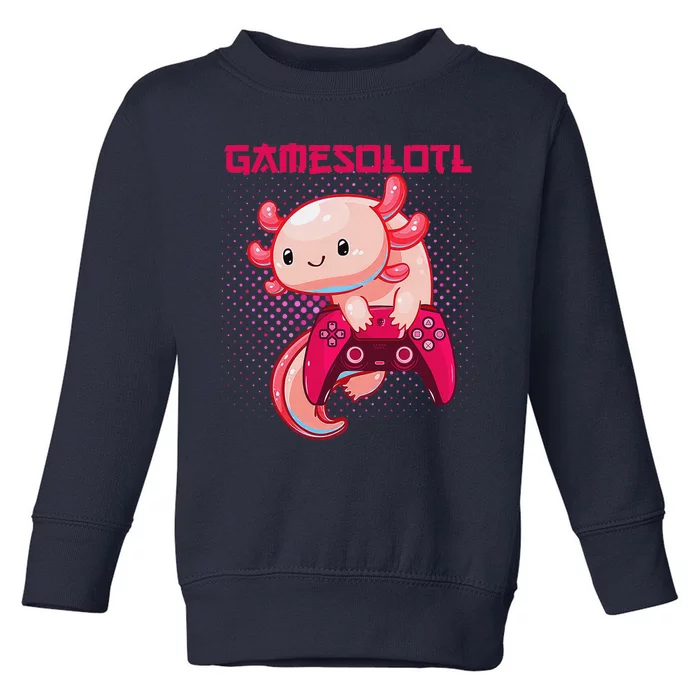 Gamer Axolotl Lover Cute Axolotl Gaming Video Gamer Gifts Toddler Sweatshirt