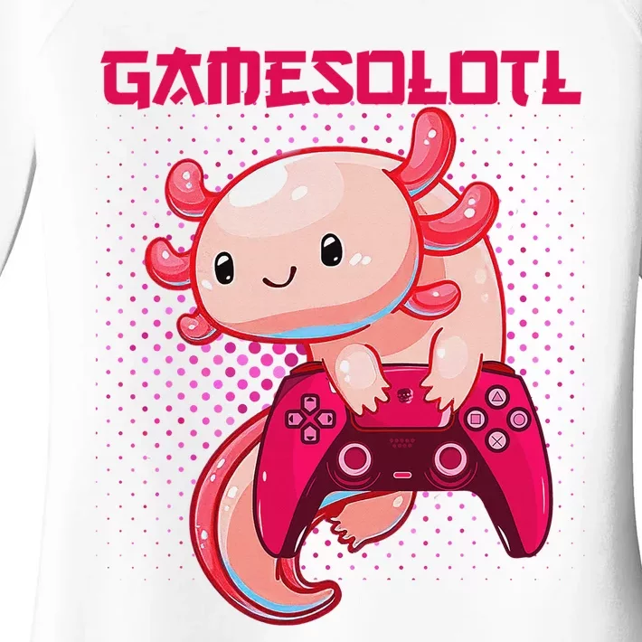 Gamer Axolotl Lover Cute Axolotl Gaming Video Gamer Gifts Women's Perfect Tri Tunic Long Sleeve Shirt