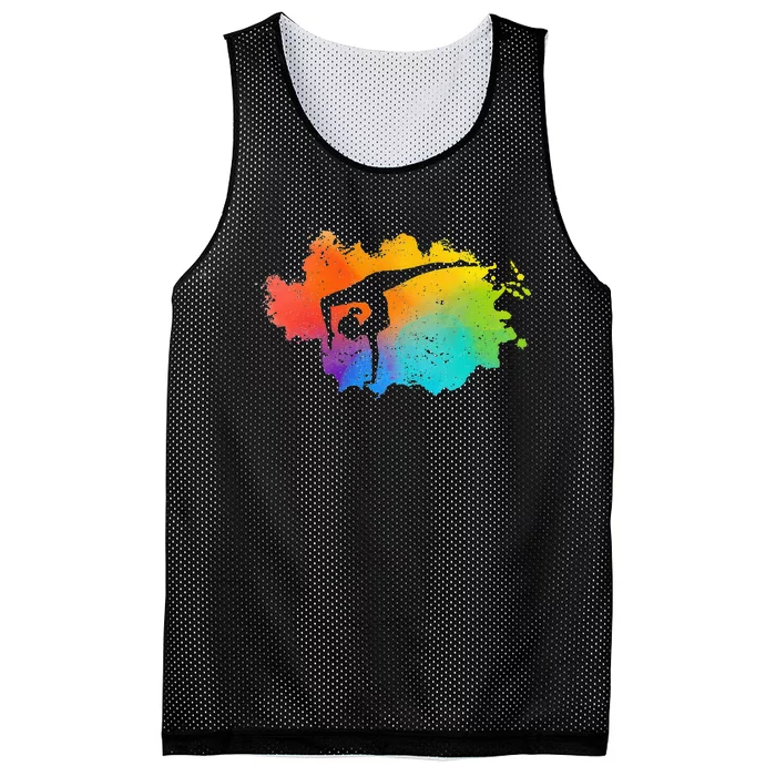 Gymnastics Acrobatics Lover Rainbow Colors Cheerleading Mesh Reversible Basketball Jersey Tank