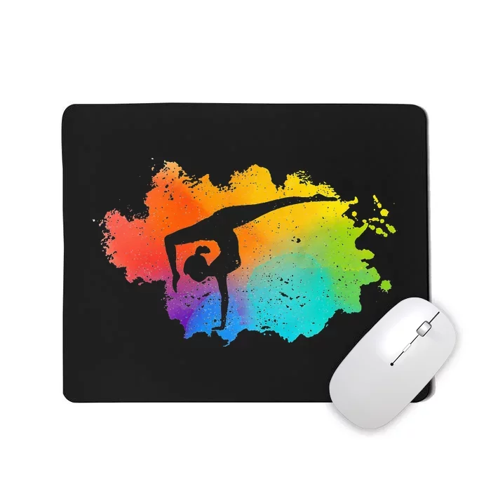 Gymnastics Acrobatics Lover Rainbow Colors Cheerleading Mousepad