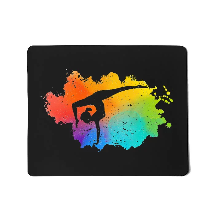 Gymnastics Acrobatics Lover Rainbow Colors Cheerleading Mousepad