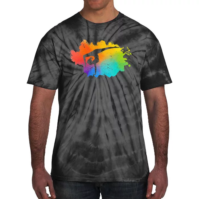 Gymnastics Acrobatics Lover Rainbow Colors Cheerleading Tie-Dye T-Shirt