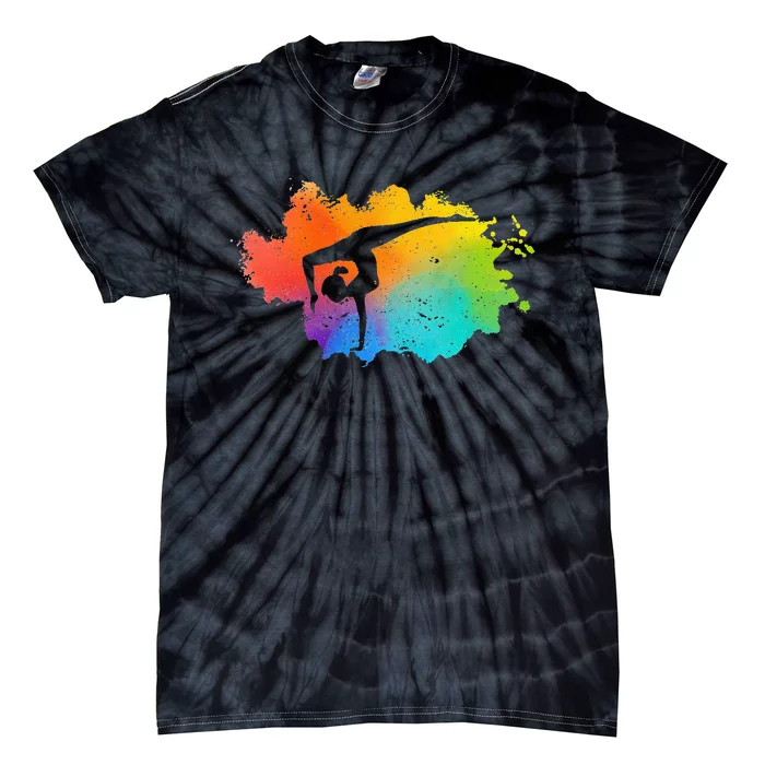 Gymnastics Acrobatics Lover Rainbow Colors Cheerleading Tie-Dye T-Shirt