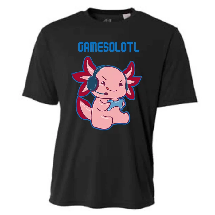 Gamer Axolotl Lover Cute Axolotl Gaming Video Gamer Cooling Performance Crew T-Shirt