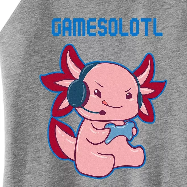 Gamer Axolotl Lover Cute Axolotl Gaming Video Gamer Women’s Perfect Tri Rocker Tank