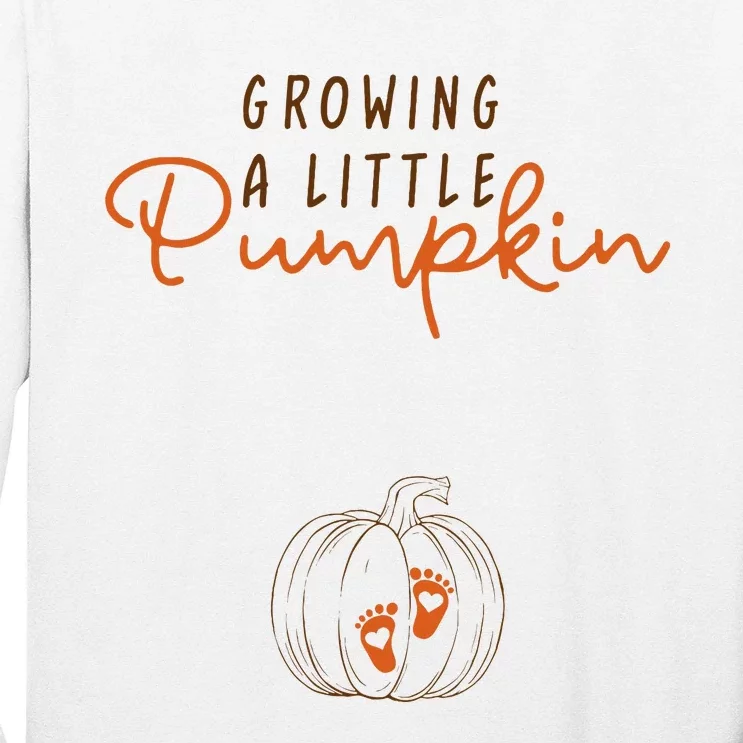 Growing A Little Pumpkin Fall Maternity Thanksgiving Baby Long Sleeve Shirt