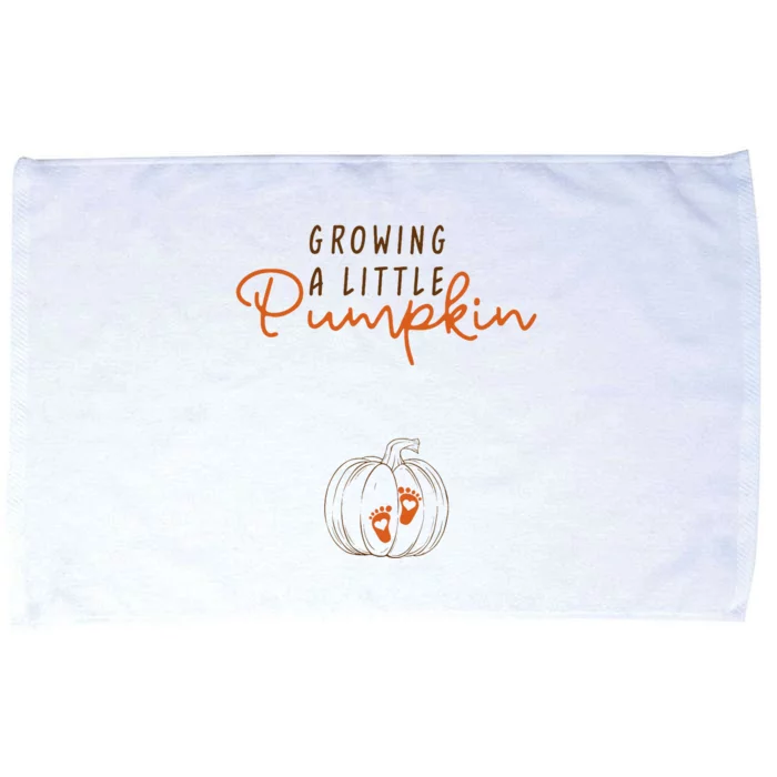 Growing A Little Pumpkin Fall Maternity Thanksgiving Baby Microfiber Hand Towel