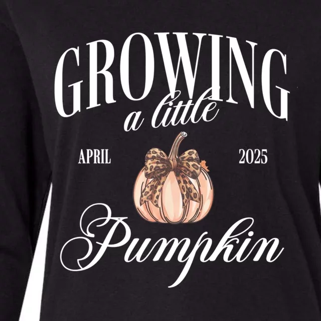 Growing A Little Pumpkin Pregnancy Announcement Halloween Womens Cotton Relaxed Long Sleeve T-Shirt