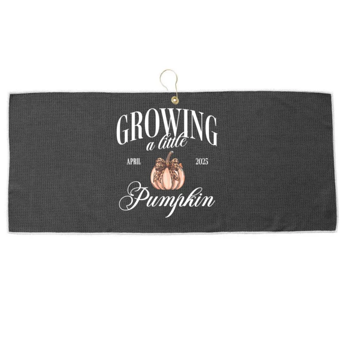 Growing A Little Pumpkin Pregnancy Announcement Halloween Large Microfiber Waffle Golf Towel