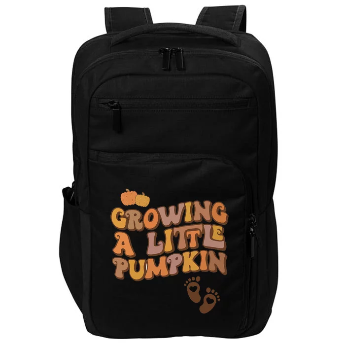 Growing A Little Pumpkin Pregnancy Announcement Halloween Impact Tech Backpack